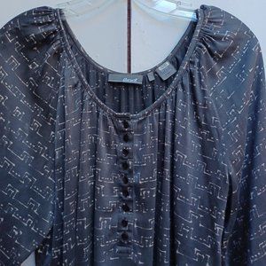 DarylK Silk Top, Black and Gray, Size S